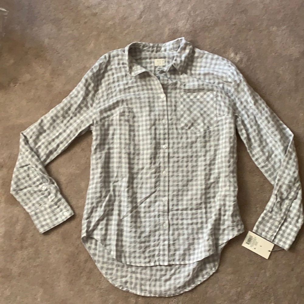 a.n.d new day It begins Now button down shirt.